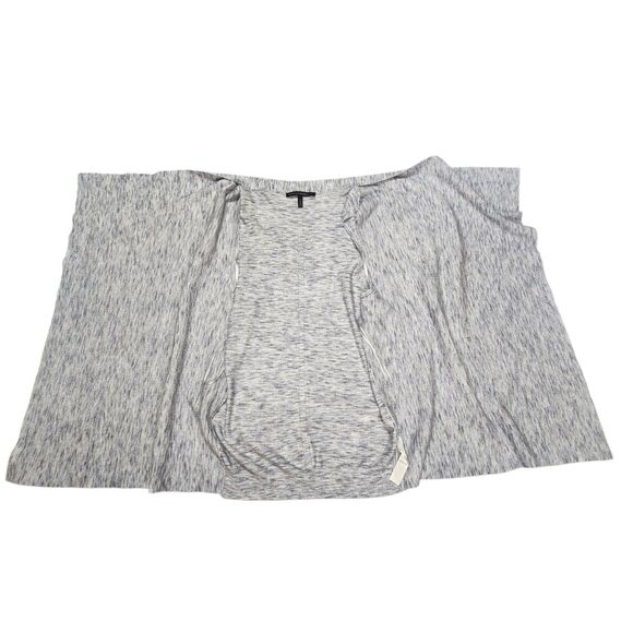 White House Black Market Draped Open Front Cardigan Size Large Marbled Grey - Picture 2 of 7
